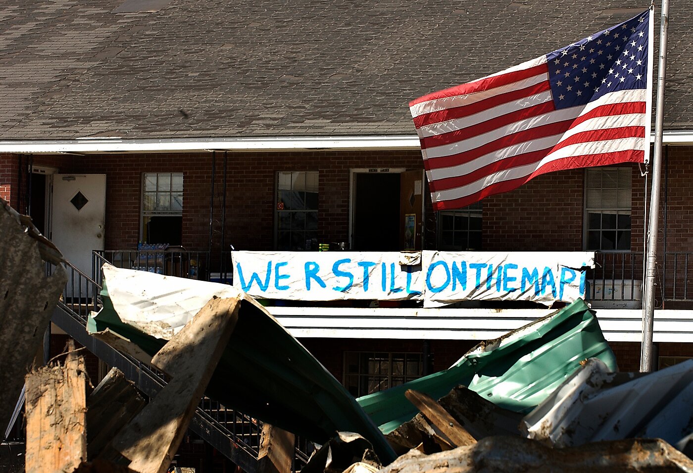 Image of the destruction caused by Hurricane Katrina in 2005 along the Gulf Coast