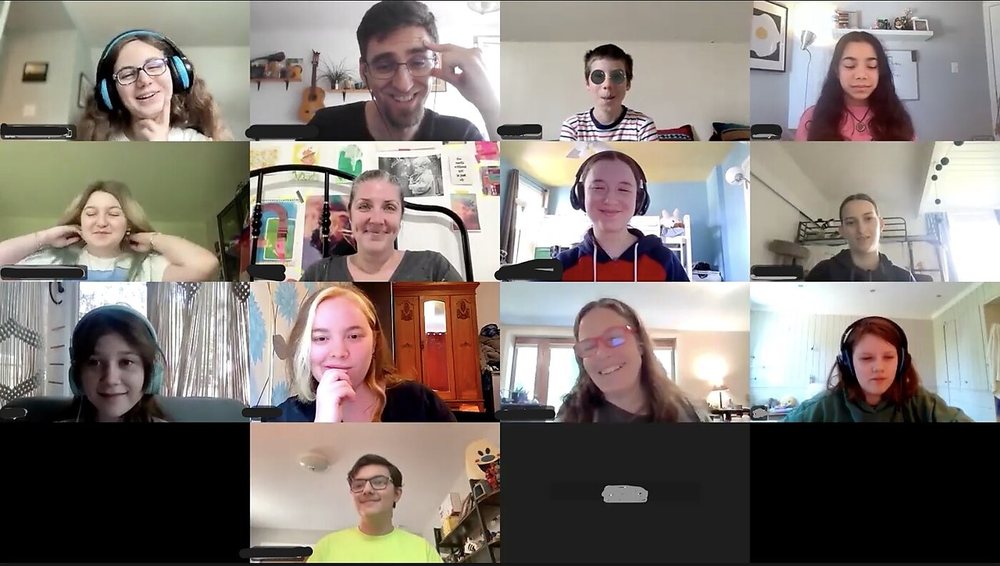 Students meeting at The Hub